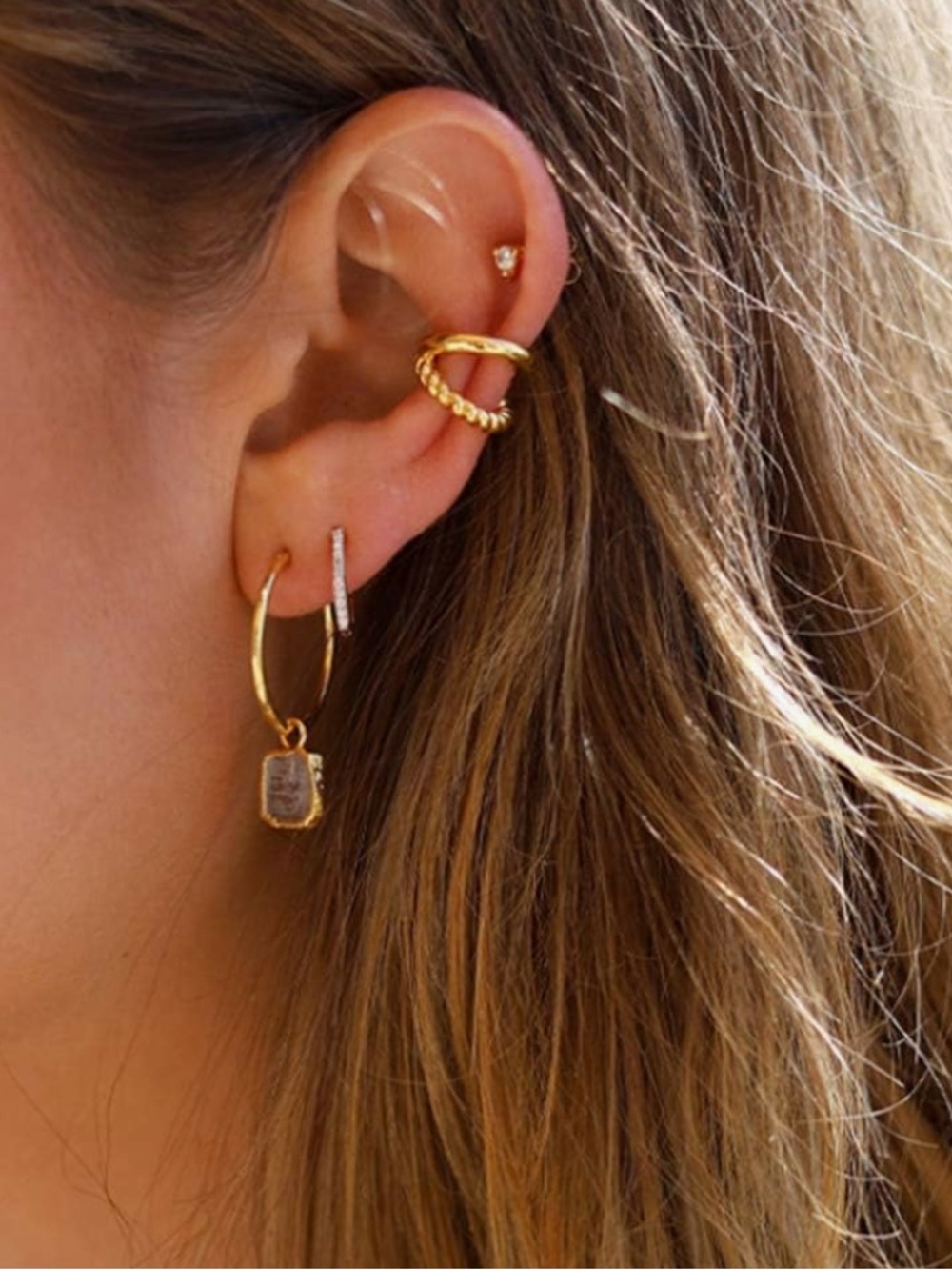 Set of 5 Gold Ear Cuffs